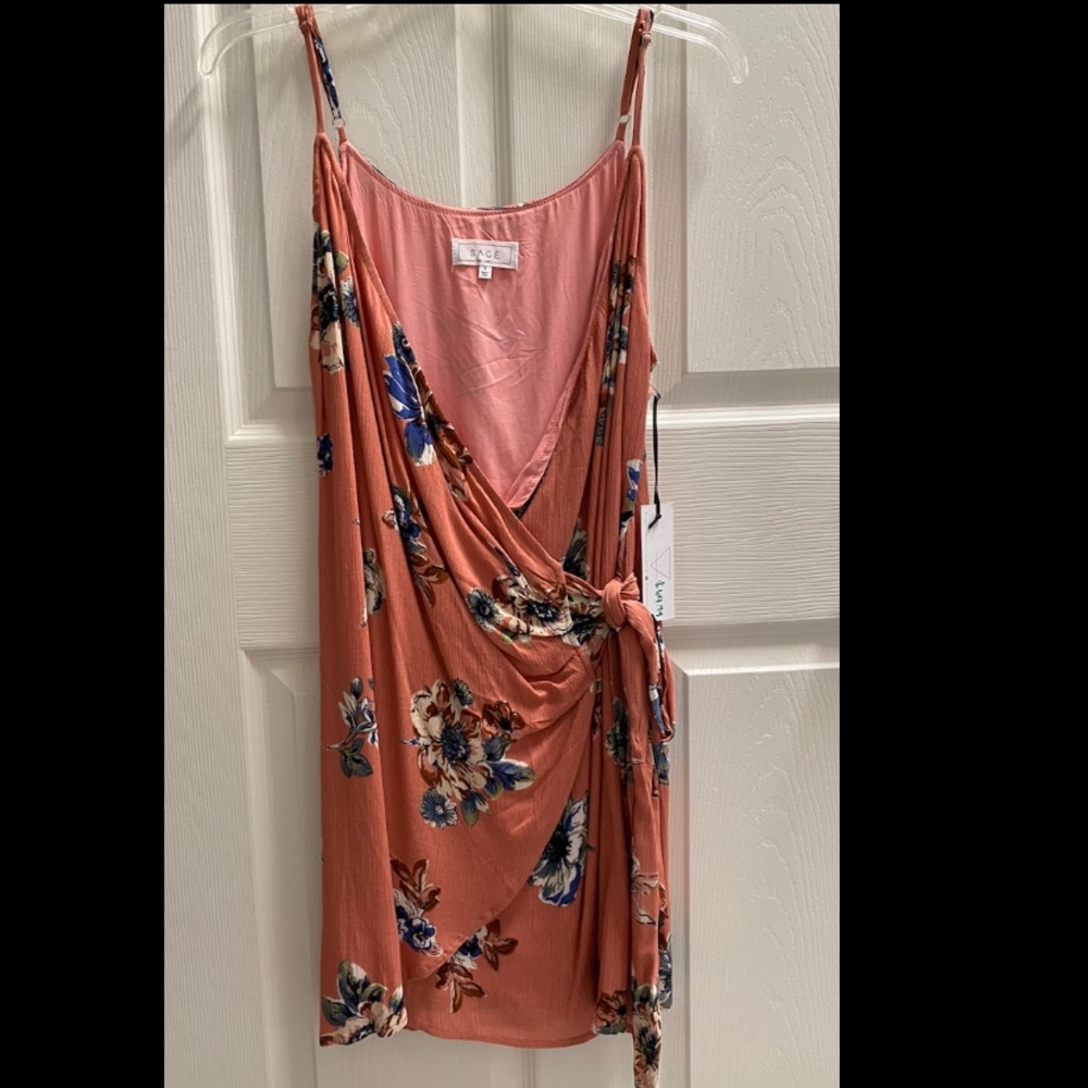 Coral wrap dress by Sage